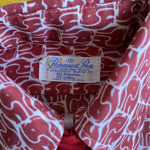 Vintage Kids/Boys Sz.10 Button Up w/ tie poly/cotton - Picture 6 of 6